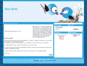 Blue Birds Template for uCoz